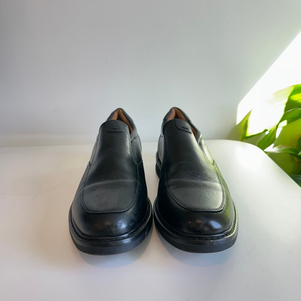 Florsheim Mens Black‎ Leather Slip On Loafers Dress Shoes Comfortech Size 11.5